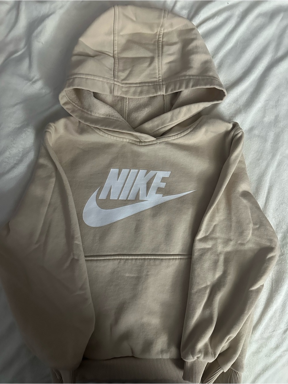 Nike Tan Hoodie with White Swoosh